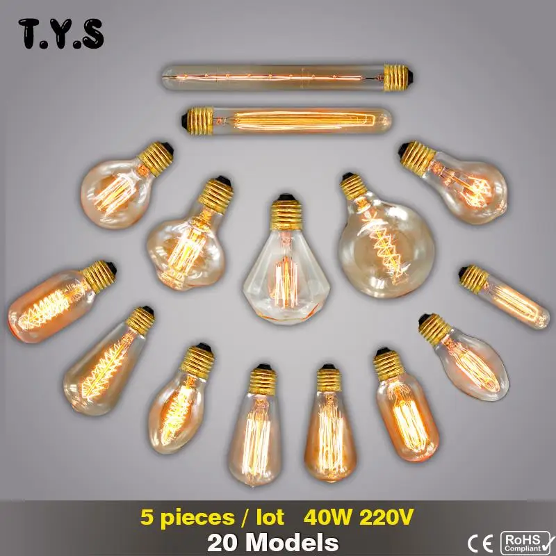 5pcs 40w Lampada Ampoule Vintage Edison Bulb Bombillas Retro Lamp Incandescent Edison Light Fixtures Led Lamp Bulb Fairy Lights
5pcs 40w Lampada Ampoule Vintage Edison Bulb Bombillas Retro Lamp Incandescent Edison Light Fixtures Led Lamp Bulb Fairy Lights
