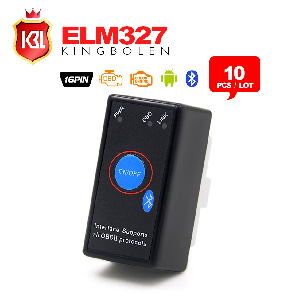 

10pcs/lot A++Quality V1.5 Super Mini ELM327 Bluetooth with PIC18F25K80 ELM 327 with switch OBD2 CAN-BUS Diagnostic Scanner Tool