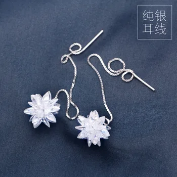 Real. 925 STERLING SILVER Jewelry Pull Through Flower chain Threader Long Earrings Dangle GTLE279
Real. 925 STERLING SILVER Jewelry Pull Through Flower chain Threader Long Earrings Dangle GTLE279