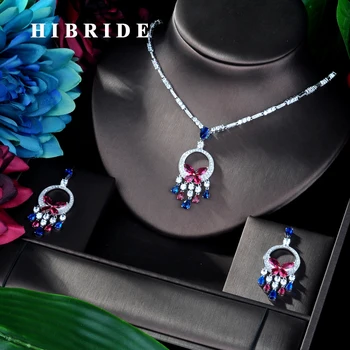 HIBRIDE Luxury White gold Color Colorful Cubic Zircon Pendant Women Jewelry Set For Bridal Party Accessories Jewelry Gifts N-932
HIBRIDE Luxury White gold Color Colorful Cubic Zircon Pendant Women Jewelry Set For Bridal Party Accessories Jewelry Gifts N-932