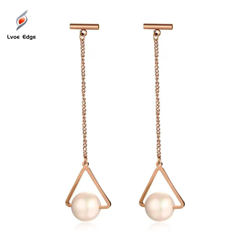 2019new Triangle Long Earrings Stainless Steel Drop for Women Rose Gold-color Simulated Pearl Earrings Female Jewelry
2019new Triangle Long Earrings Stainless Steel Drop for Women Rose Gold-color Simulated Pearl Earrings Female Jewelry