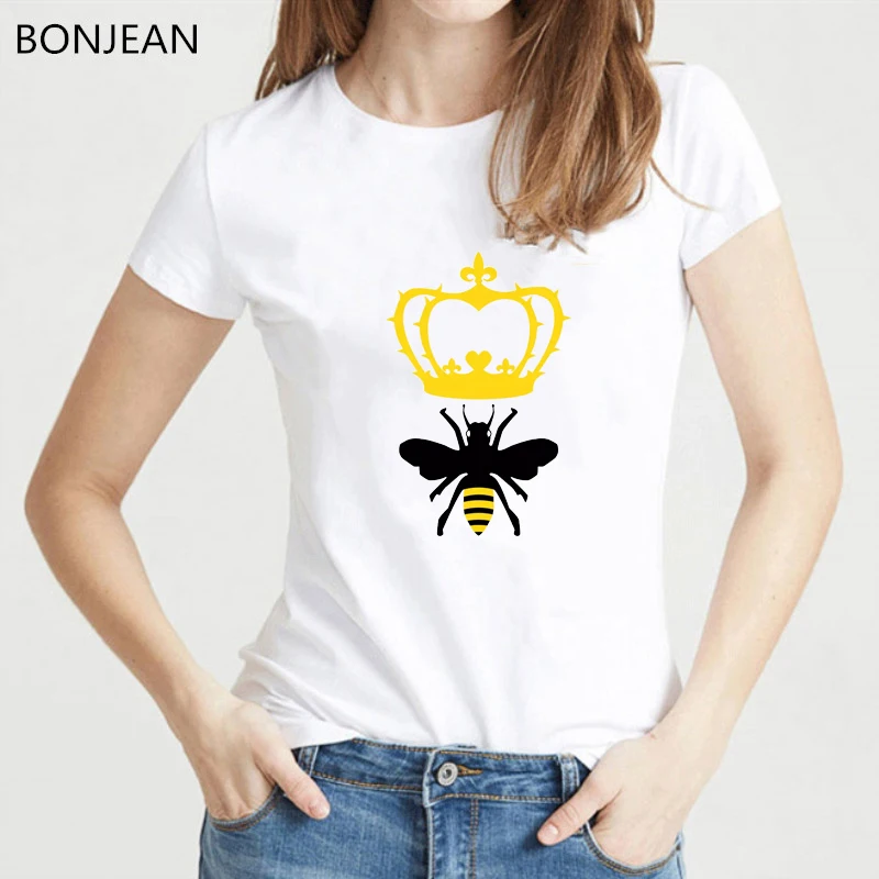 Summer women tshirt kawaii crown queen bee printed tee shirt femme white t shirt top female graphic t-shirt insect t shirts
Summer women tshirt kawaii crown queen bee printed tee shirt femme white t shirt top female graphic t-shirt insect t shirts