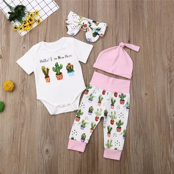 Newborn Baby Girls Boys clothes cactus print Pants Bow Geometry Headband solid Hat round neck short sleeve Bodysuit 3pc Outfits
Newborn Baby Girls Boys clothes cactus print Pants Bow Geometry Headband solid Hat round neck short sleeve Bodysuit 3pc Outfits