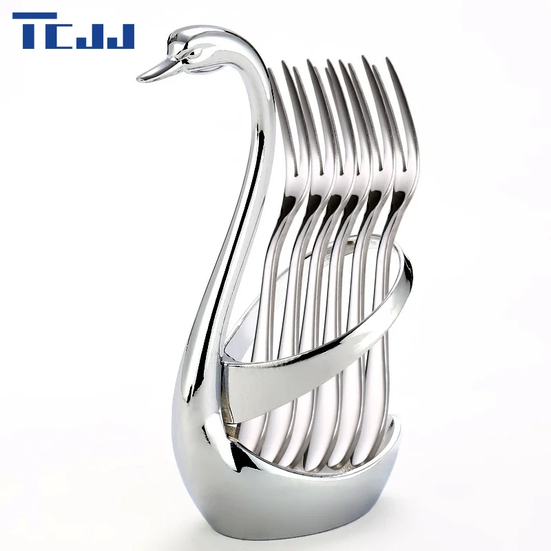 Stainless Steel Luxury Swan Rack Fruit Forks Restaurant Forks Elegant Tableware Practical Cake Dessert Snack Forks Set Decor
Stainless Steel Luxury Swan Rack Fruit Forks Restaurant Forks Elegant Tableware Practical Cake Dessert Snack Forks Set Decor