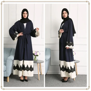 High quality women's 2019 Muslim Middle Eastern lace contrast color fashion mosaic dress robes
High quality women's 2019 Muslim Middle Eastern lace contrast color fashion mosaic dress robes