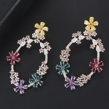 36*58mm Women Luxury Oval Flower Shape Hollow Wedding Dangle Earrings Cubic Zirconia Inlaid Jewelry mujer moda 2018
36*58mm Women Luxury Oval Flower Shape Hollow Wedding Dangle Earrings Cubic Zirconia Inlaid Jewelry mujer moda 2018