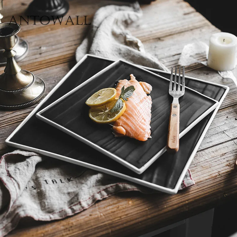 ANTOWALL Household Ceramic Dinner Plate Steak Western Plate Shallow Pan Flat Restaurant Tree Pattern Round Square Plate Black
ANTOWALL Household Ceramic Dinner Plate Steak Western Plate Shallow Pan Flat Restaurant Tree Pattern Round Square Plate Black