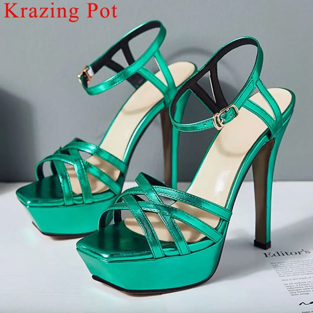 Krazing Pot bride wedding shoes sexy women 13cm heels celebrity party high quality women sandals platform peep toe shoes L6f2
Krazing Pot bride wedding shoes sexy women 13cm heels celebrity party high quality women sandals platform peep toe shoes L6f2