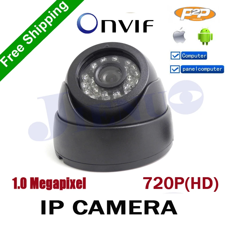 

Mini IP Camera 720P H.264 1.0 Megapixel HD ONVIF 2.0 P2P Indoor 24pcs IR LEDs IR-CUT Night Vision Network Dome CCTV cam