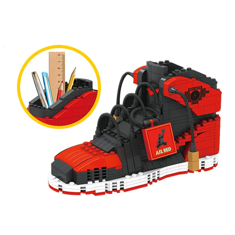 Mini plus Air J Super Shoe Building Blocks Sneakers Model Pen Container Bricks Compatible with LegoINGly Toys for Children Boys
Mini plus Air J Super Shoe Building Blocks Sneakers Model Pen Container Bricks Compatible with LegoINGly Toys for Children Boys
