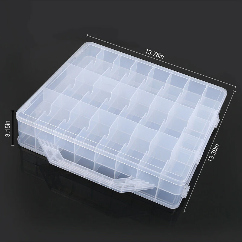Versatile and Practical 48 Lattice Nail Polish Holder Clear Plasitc Nail Polish Storage Display Case Box Organizer for Women