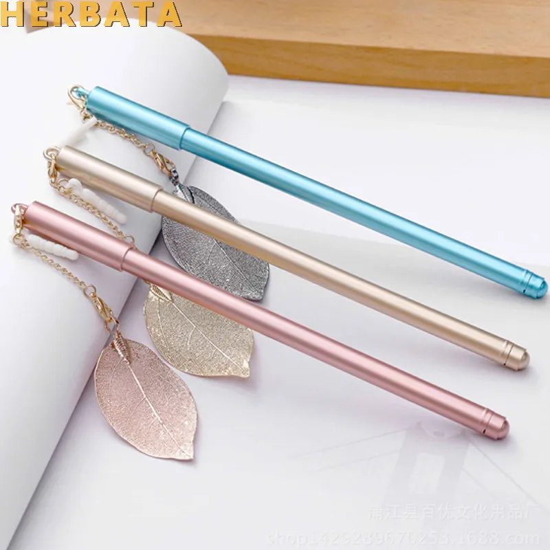 Elegant Leaf Pendant Neutral gel Pen Necklace Pen Gift for kids Sign Pen Material Escolal Cute Stationery School Supplies CL1039
Elegant Leaf Pendant Neutral gel Pen Necklace Pen Gift for kids Sign Pen Material Escolal Cute Stationery School Supplies CL1039