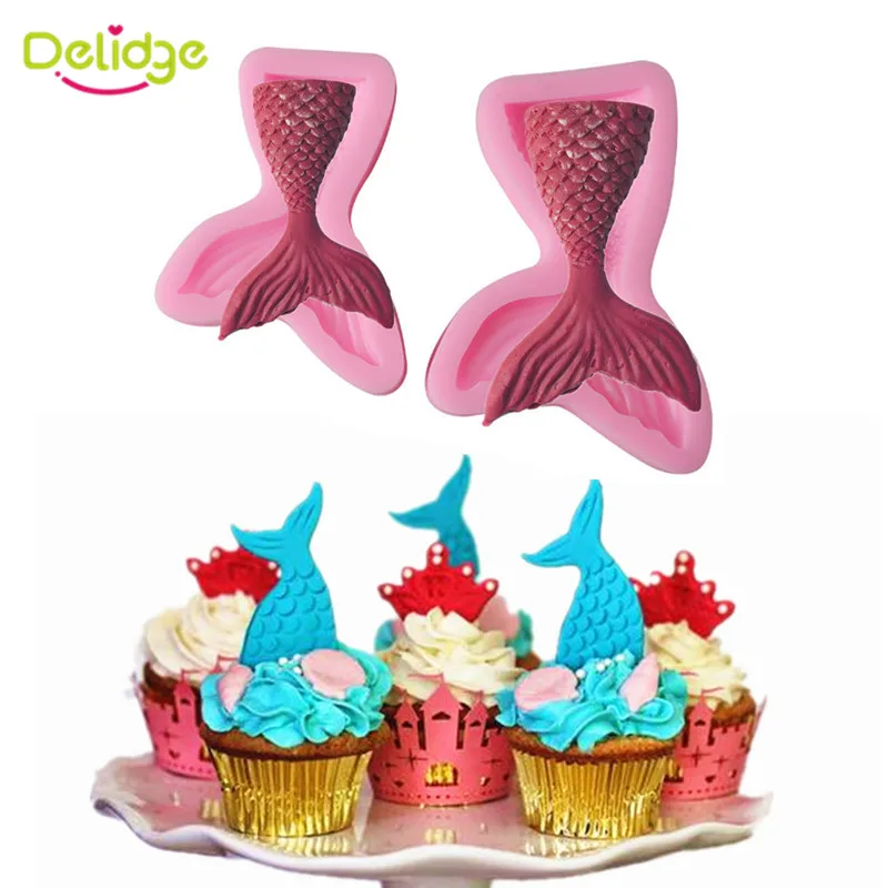 Delidge 1pc Silicone Cake Mold 3D Mermaid Fish Tail Sugarcraft Fondant Cake Decorating Mold DIY Chocolate Biscuit Baking Tool
Delidge 1pc Silicone Cake Mold 3D Mermaid Fish Tail Sugarcraft Fondant Cake Decorating Mold DIY Chocolate Biscuit Baking Tool