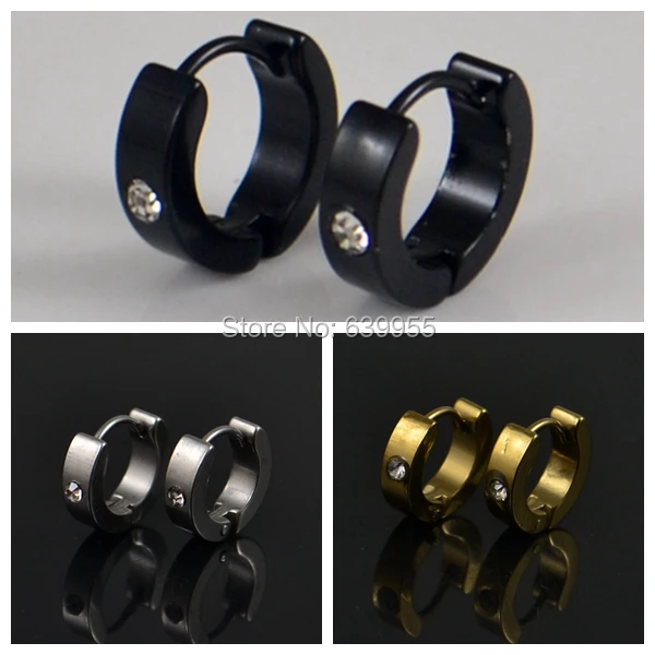 Rhinestone Silver Black Gold Tone Plated Stainless Steel Stud Earrings Man Women Fashion Jewelry
Rhinestone Silver Black Gold Tone Plated Stainless Steel Stud Earrings Man Women Fashion Jewelry