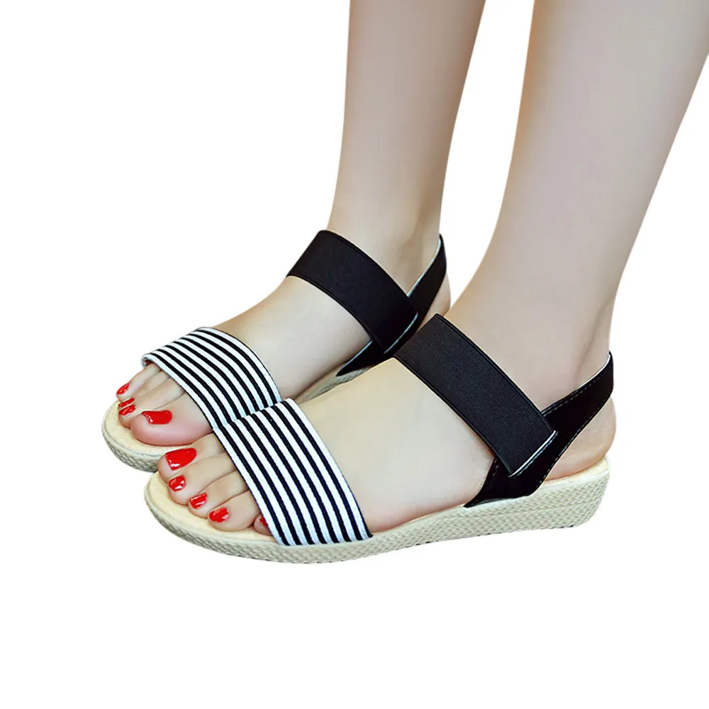 Summer Flat Sandals Female Gladiator Sandals Basic Slippers Stripe Flat Heel Anti Skidding Beach Shoes Sandalias
Summer Flat Sandals Female Gladiator Sandals Basic Slippers Stripe Flat Heel Anti Skidding Beach Shoes Sandalias