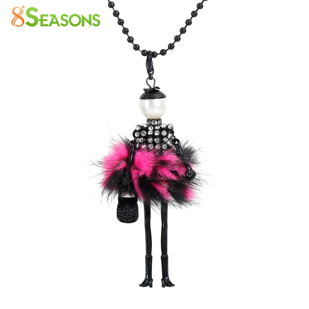 8SEASONS Doll Necklace Silvery gold-color Black Acrylic Handbag Clear Rhinestone About 71cm(28") long, 1 Piece
8SEASONS Doll Necklace Silvery gold-color Black Acrylic Handbag Clear Rhinestone About 71cm(28") long, 1 Piece