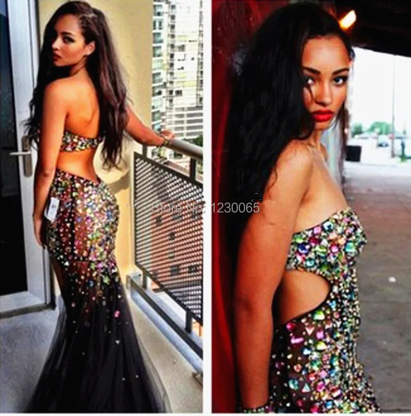Colorful Rhinestones Mermaid Prom Dress 2015 Sexy Backless Evening Dress luxury Strapless Women Formal Dress vestidos
Colorful Rhinestones Mermaid Prom Dress 2015 Sexy Backless Evening Dress luxury Strapless Women Formal Dress vestidos