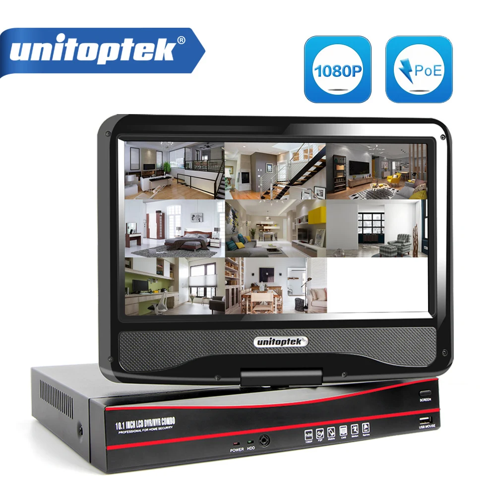 10.1'' LCD Screen All in One Security 8ch NVR 1080P Network Video Recorder 8 Channel CCTV PoE 48V Power NVR Motion Detect Onvif
10.1'' LCD Screen All in One Security 8ch NVR 1080P Network Video Recorder 8 Channel CCTV PoE 48V Power NVR Motion Detect Onvif
