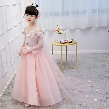 2019Summer Spring kids Girls Luxury Shoulderless Ball Gown Dress Baby Ankle-length Pink Appliques Flowers Birthday Wedding Dress
2019Summer Spring kids Girls Luxury Shoulderless Ball Gown Dress Baby Ankle-length Pink Appliques Flowers Birthday Wedding Dress
