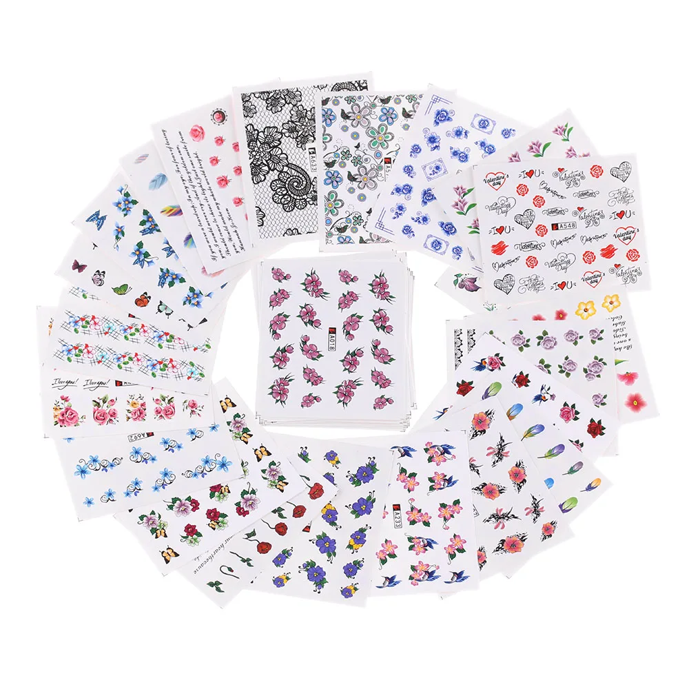 50 Sheets/Set DIY Mixed Flowers Lace Letter Pattern Beauty Nail Art Water Transfer Stickers Tips Decals Decoration Manicure Tool
50 Sheets/Set DIY Mixed Flowers Lace Letter Pattern Beauty Nail Art Water Transfer Stickers Tips Decals Decoration Manicure Tool