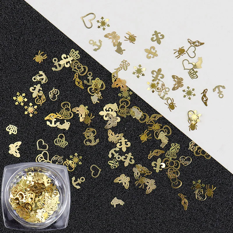 1Box Gold Silver Metal Studs For Nails Charms Snowflakes Heart Ultra-thin Copper Nail Rivets Manicure 3D Nail Art Decorations
1Box Gold Silver Metal Studs For Nails Charms Snowflakes Heart Ultra-thin Copper Nail Rivets Manicure 3D Nail Art Decorations