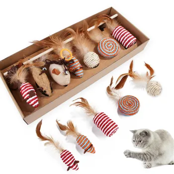 New Pet Stick Set 7-piece Set Cat Toy Set Feather Wand Ball Toy Interactive Play Mouse Molar Feather Pet Supplies Gift for Cat
New Pet Stick Set 7-piece Set Cat Toy Set Feather Wand Ball Toy Interactive Play Mouse Molar Feather Pet Supplies Gift for Cat