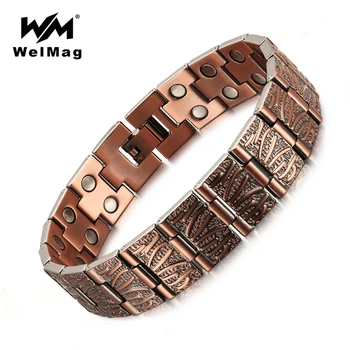 WelMag Pure Copper Magnetic Bracelet Man Charm Vintage Double Row Strong Magnets Therapy Bio Male Bracelets Homme Jewelry 2019
WelMag Pure Copper Magnetic Bracelet Man Charm Vintage Double Row Strong Magnets Therapy Bio Male Bracelets Homme Jewelry 2019