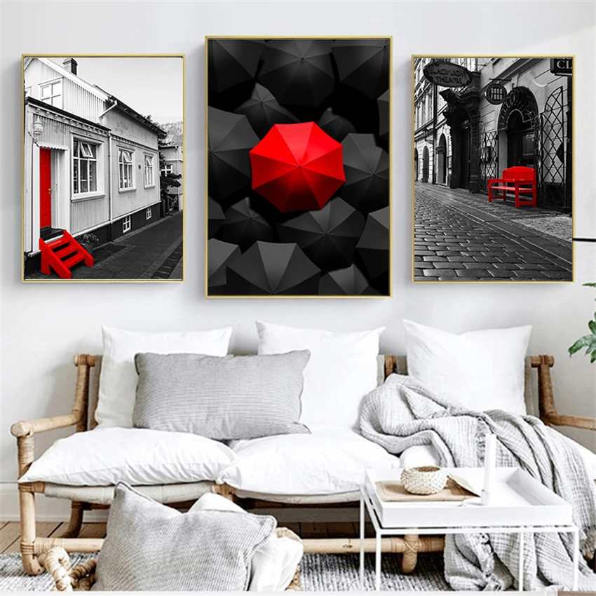 Paris Street View Printing and Posters Art Nordic Black and White Wall Art Canvas Paintings for Living Room Bedroom Decoration