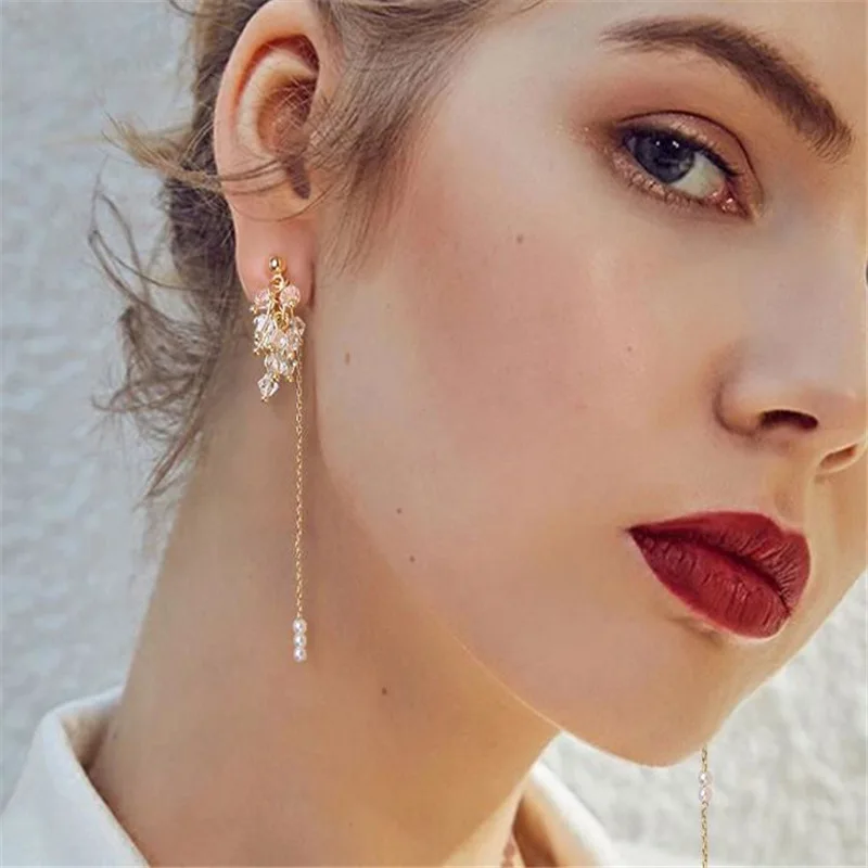 Long Glass Beads Pearl Tassel Drop Earrings Korean Temperament Crystal Earrings For Women Jewelry Oorbellen Aretes De Mujer
Long Glass Beads Pearl Tassel Drop Earrings Korean Temperament Crystal Earrings For Women Jewelry Oorbellen Aretes De Mujer