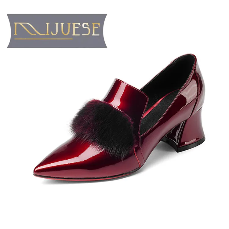 MLJUESE 2018 women pumps Genuine leather slip on wine red color autumn spring zapatos-mujer high heels women size 34-43
MLJUESE 2018 women pumps Genuine leather slip on wine red color autumn spring zapatos-mujer high heels women size 34-43