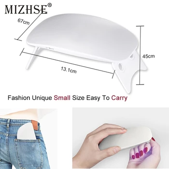 MIZHSE 6W UV LED Lamp Nail Dryer For Gel Polishs Mini Nail Sun Light Lamp Dryer USB Charger Cure UV LED Nail For Lamp
MIZHSE 6W UV LED Lamp Nail Dryer For Gel Polishs Mini Nail Sun Light Lamp Dryer USB Charger Cure UV LED Nail For Lamp
