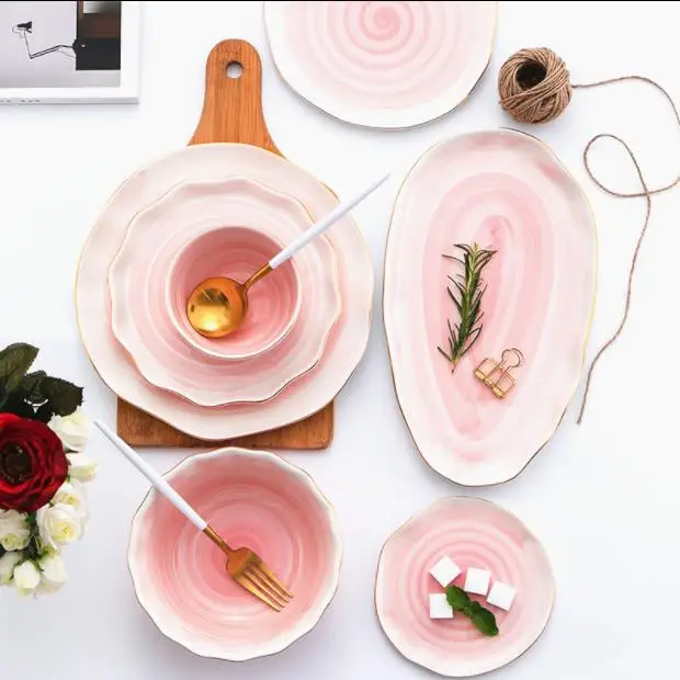 Japanese Cherry Pollen Phnom Penh Ceramic Tableware Plate, Western Plate, Steak Plate, Household Rice Bowl, Soup Bowl Set
Japanese Cherry Pollen Phnom Penh Ceramic Tableware Plate, Western Plate, Steak Plate, Household Rice Bowl, Soup Bowl Set
