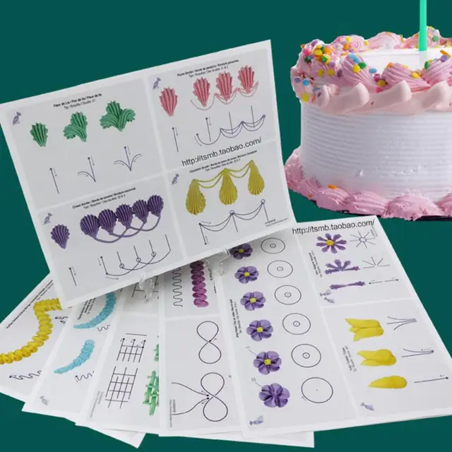 23pc Cake Practice Template Board Piping Drawing Diy Paste Teaching 23pc Cake Practice Template Board Piping Drawing Diy Paste Teaching Paper Decorating Fondant Decor Baking Supplies