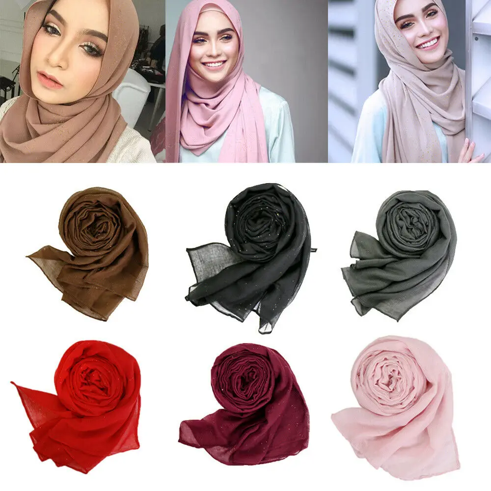 Women Sequin Plain Scarves Hijab Muslim Wraps Shawl Headscarf Solid Color Shawls Headband scarves/scarf 18 colors
Women Sequin Plain Scarves Hijab Muslim Wraps Shawl Headscarf Solid Color Shawls Headband scarves/scarf 18 colors
