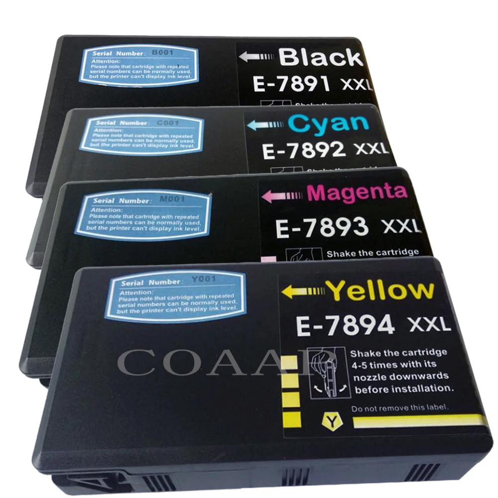 T7891 T78XL Compatible Ink Cartridge For Epson WF-4630DWF WF-4640DTWF WF-5110DW WF-5190DW WF-5620DWF WF-5690DWF Printer
T7891 T78XL Compatible Ink Cartridge For Epson WF-4630DWF WF-4640DTWF WF-5110DW WF-5190DW WF-5620DWF WF-5690DWF Printer