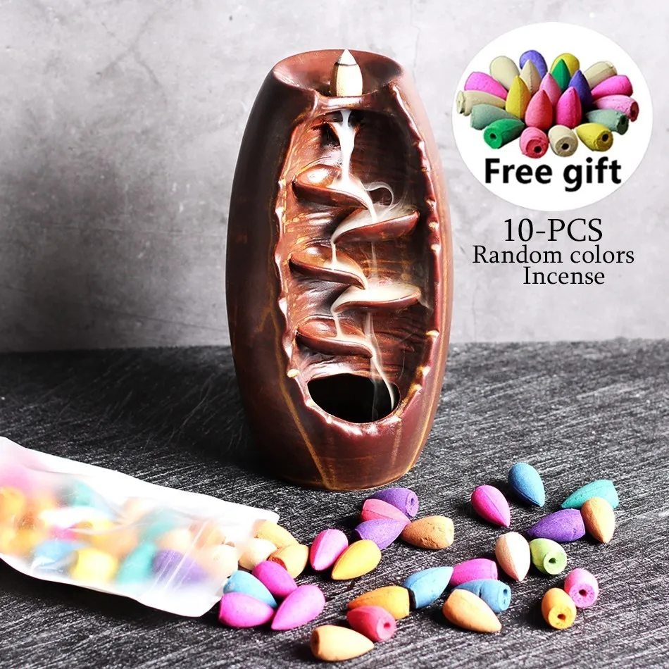 2019 New Backflow Incense Burner Ceramic Aromatherapy Smell Aromatic Home Office Incense Crafts Tower Incense Holder+10 Incenses
2019 New Backflow Incense Burner Ceramic Aromatherapy Smell Aromatic Home Office Incense Crafts Tower Incense Holder+10 Incenses