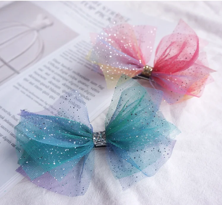 Boutique 10pcs Fashion Glitter Gradient Mesh Bow Hairpins Solid Gauze Bowknot Hair Clips Princess Headwear Hair Accessories
Boutique 10pcs Fashion Glitter Gradient Mesh Bow Hairpins Solid Gauze Bowknot Hair Clips Princess Headwear Hair Accessories