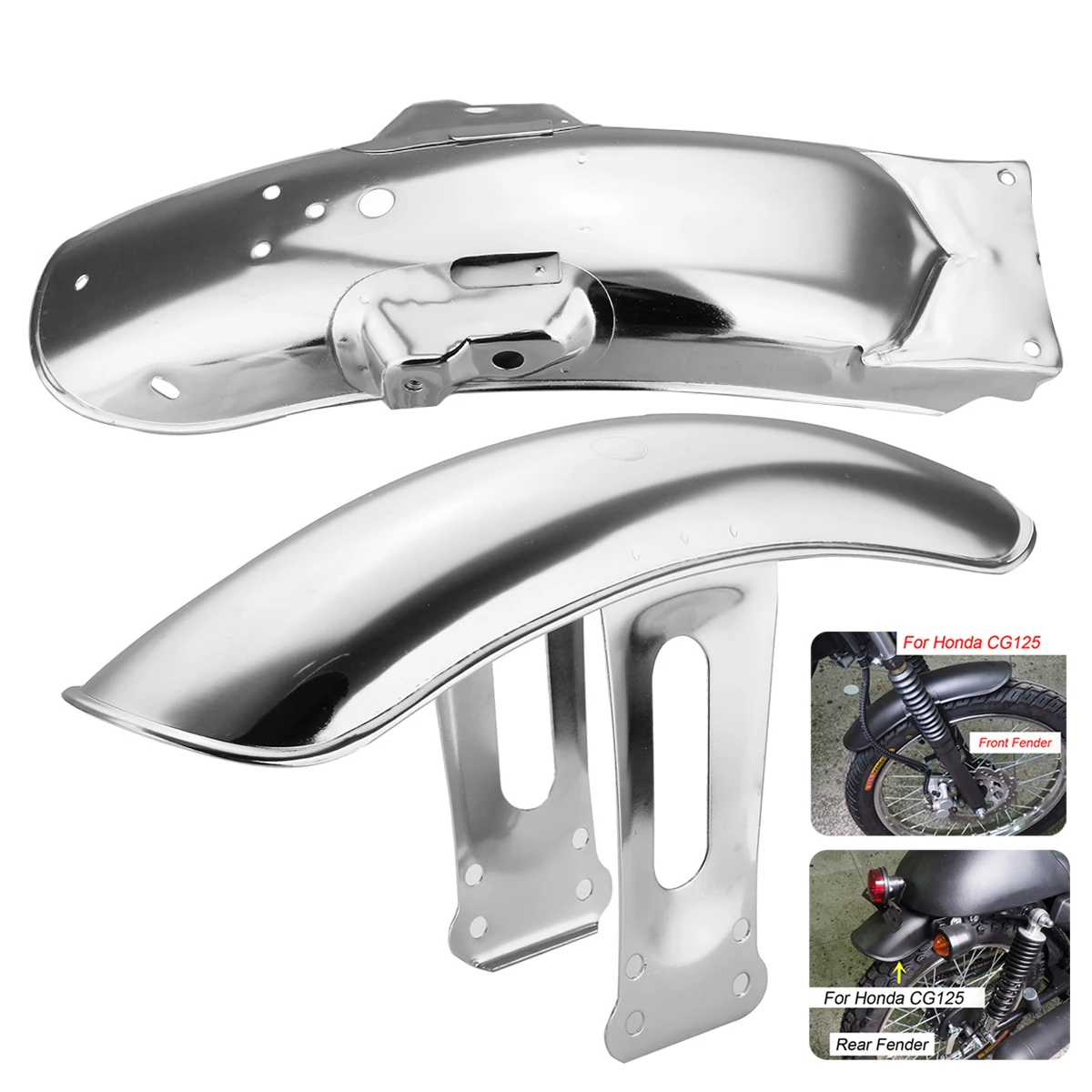 55cm Motorcycle ATV Short Rear  Mudguard Metal Steel For Honda CG125