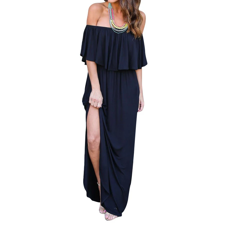 Ruffles Summer Dresses Women Solid Casual Sexy Split Beach Boho Maxi Long Dress Elegant Female Sundress Plus Size Long GV741
Ruffles Summer Dresses Women Solid Casual Sexy Split Beach Boho Maxi Long Dress Elegant Female Sundress Plus Size Long GV741