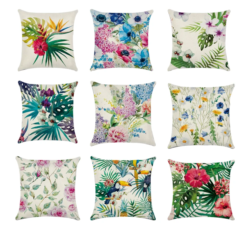 Tropical Plants Pillow Case Polyester Decorative Pillowcases Green Leaves Throw Pillow Case
Tropical Plants Pillow Case Polyester Decorative Pillowcases Green Leaves Throw Pillow Case