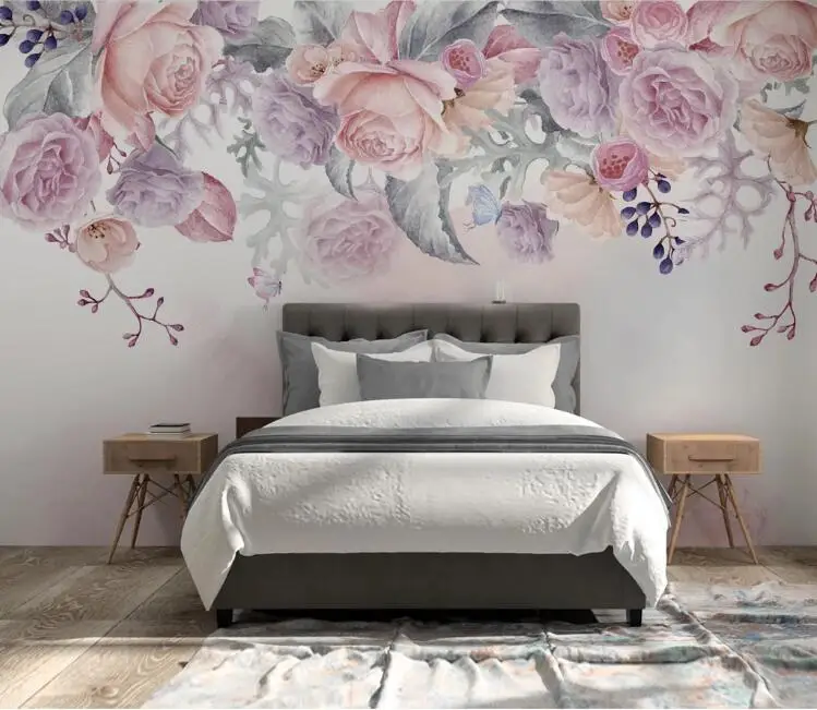 Northern Europe Rose Flowers Watercolor Hand-painted Murals Wallpaper Living Room Bedroom Pastoral Background Wall Painting 3D
Northern Europe Rose Flowers Watercolor Hand-painted Murals Wallpaper Living Room Bedroom Pastoral Background Wall Painting 3D