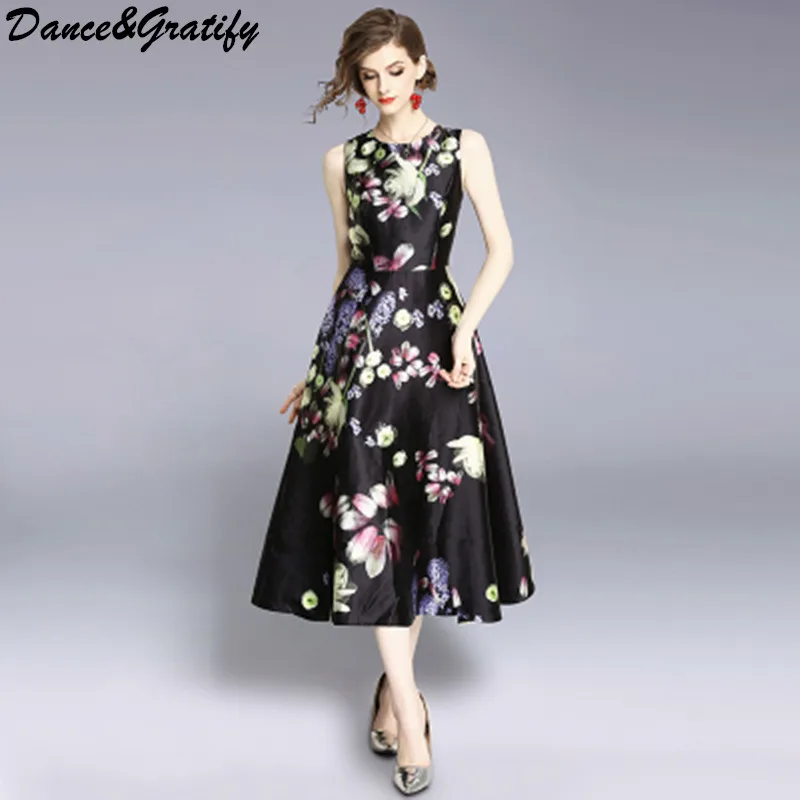 2018 New Summer Print Flowers Midi Party Sundress Women Casual Sleeveless Long Mid-calf Tank Runway Dresses Plus Size
2018 New Summer Print Flowers Midi Party Sundress Women Casual Sleeveless Long Mid-calf Tank Runway Dresses Plus Size