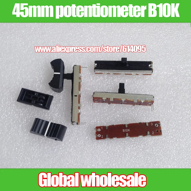 1pcs SC-302N B10K 45MM Balanced Straight Slide Fader Potentiometer / 10KB Handle 10MM with Dust Film + 1pcs fader cap
1pcs SC-302N B10K 45MM Balanced Straight Slide Fader Potentiometer / 10KB Handle 10MM with Dust Film + 1pcs fader cap