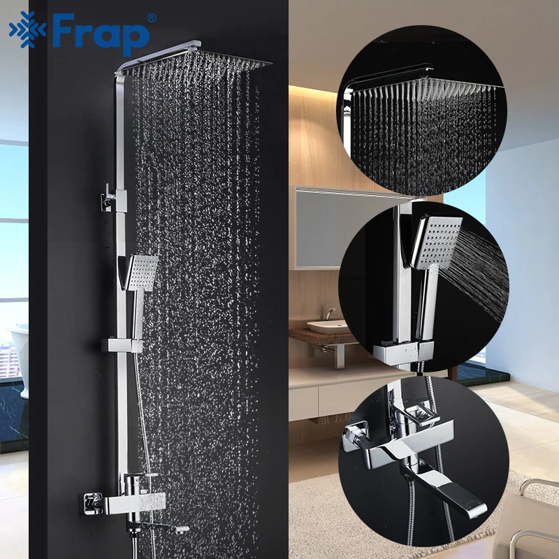 

FRAP bathroom shower faucet set bathtub faucets shower mixer tap Bath Shower taps rainfall shower head set mixer torneira