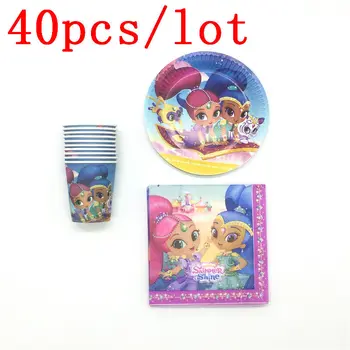 40Pcs/Lot Kid Favors Shimmer and Shine Theme Paper Cups+Plates+Napkin Birthday Baby Shower Family Party Glass Decoration Supply
40Pcs/Lot Kid Favors Shimmer and Shine Theme Paper Cups+Plates+Napkin Birthday Baby Shower Family Party Glass Decoration Supply