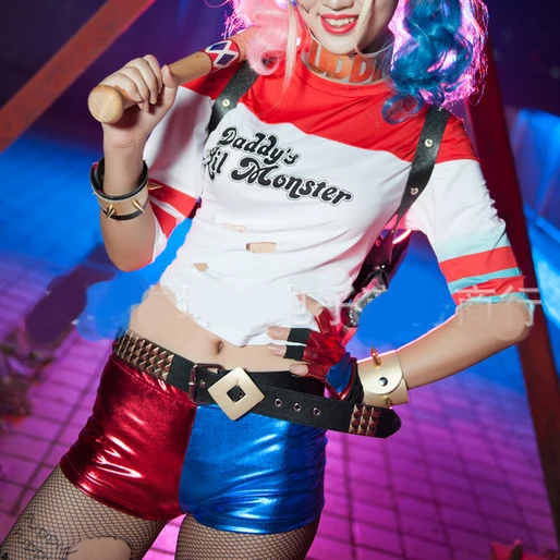 Batman Arkham Asylum City Suicide Squad Harley Quinn Costume T Shirt Daddy's Lil Monster T-Shirt Shorts Joker Cosplay Costumes
Batman Arkham Asylum City Suicide Squad Harley Quinn Costume T Shirt Daddy's Lil Monster T-Shirt Shorts Joker Cosplay Costumes