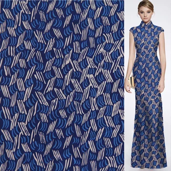 Fashion geometric design blue and white print silk Crepe DE chine fabric,SCDC803 
Fashion geometric design blue and white print silk Crepe DE chine fabric,SCDC803