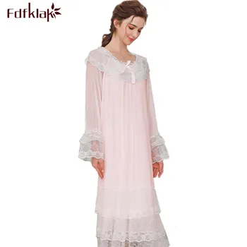 Fdfklak Sweet princess nightdress women nightgowns long sleeve lace dress nightwear loose women's nightshirt sleepwear clothes
Fdfklak Sweet princess nightdress women nightgowns long sleeve lace dress nightwear loose women's nightshirt sleepwear clothes