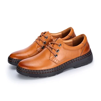 New High Quality Double Stitching Genuine Cow Leather Lace Up Mens Flats Autumn Fashion Low Top Outdoor Business Casual Shoes
New High Quality Double Stitching Genuine Cow Leather Lace Up Mens Flats Autumn Fashion Low Top Outdoor Business Casual Shoes