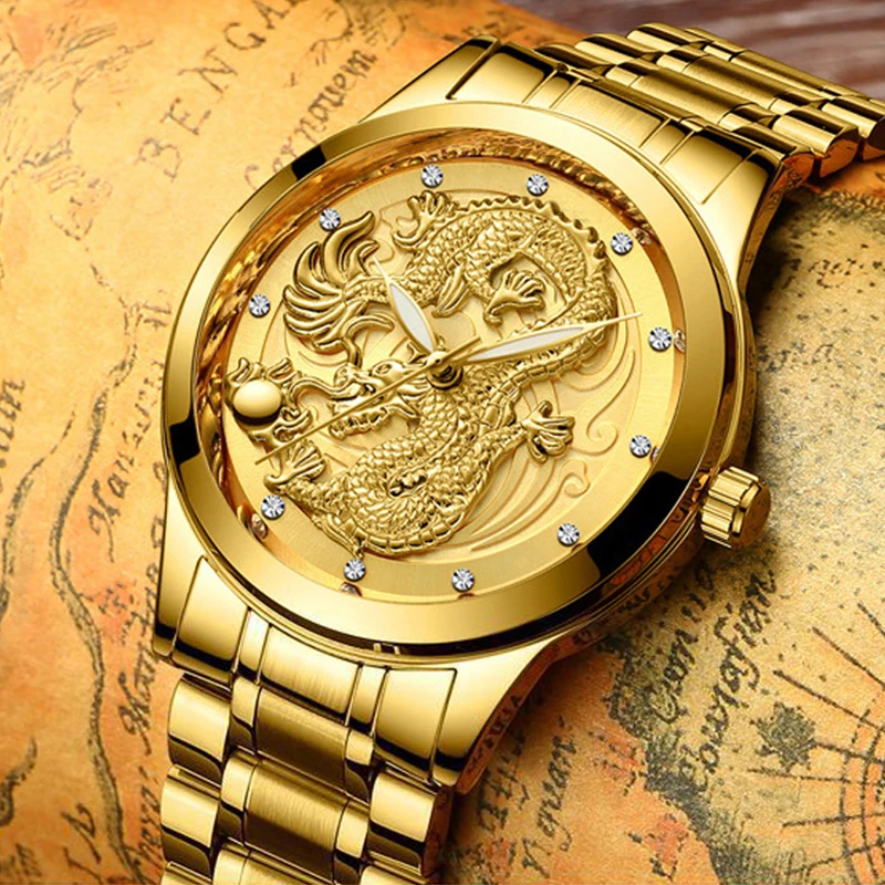 Relogio Masculino Watch Men 2019 Mens Watches Top Luxury Brand 3D Gold Dragon Creative Quartz Watch Steel Waterproof Male Clock
Relogio Masculino Watch Men 2019 Mens Watches Top Luxury Brand 3D Gold Dragon Creative Quartz Watch Steel Waterproof Male Clock